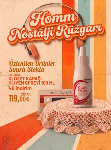 HOMM CLEAN KLOZET KAPAĞI HİJYEN SPREYİ 100 ML
