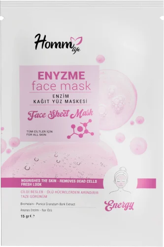 HOMM LIFE ENZİM KAĞIT YÜZ MASKESİ 15GR