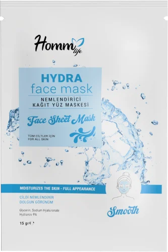 HOMM LIFE NEMLENDİRİCİ KAĞIT YÜZ MASKESİ 15GR
