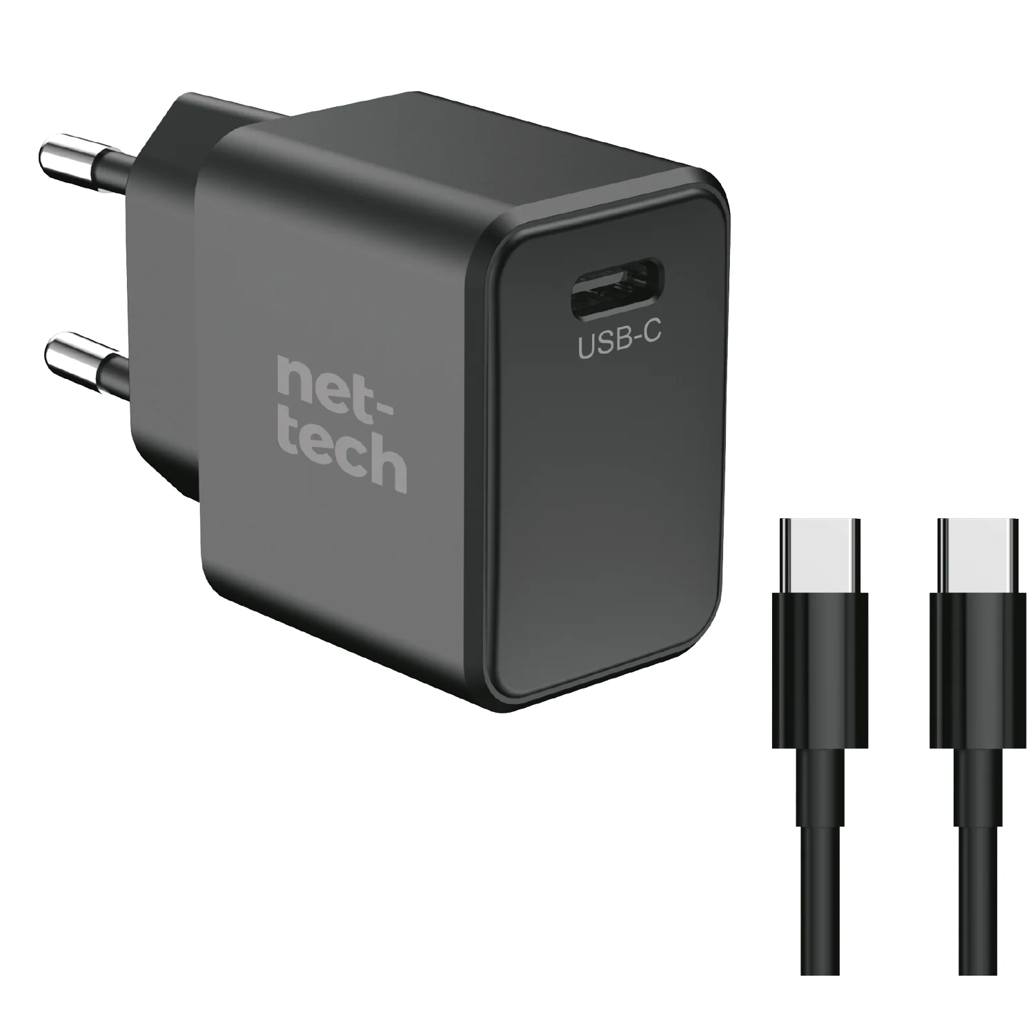 Nettech NT-HCH04 PD GaNPrime 30W Type-C To Type-C Şarj Aleti (Siyah) NT-HCH04