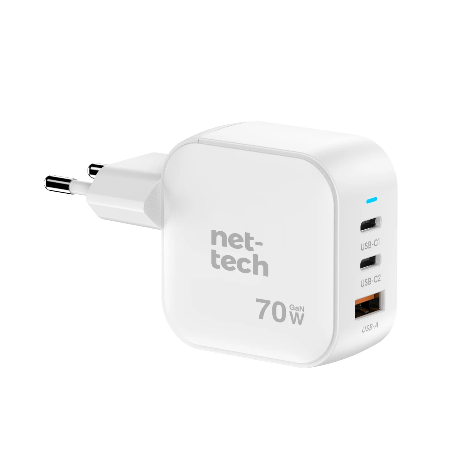 Nettech NT-HCH10 70W PD+QC GaNPrime Şarj Aleti (Beyaz) NT-HCH10