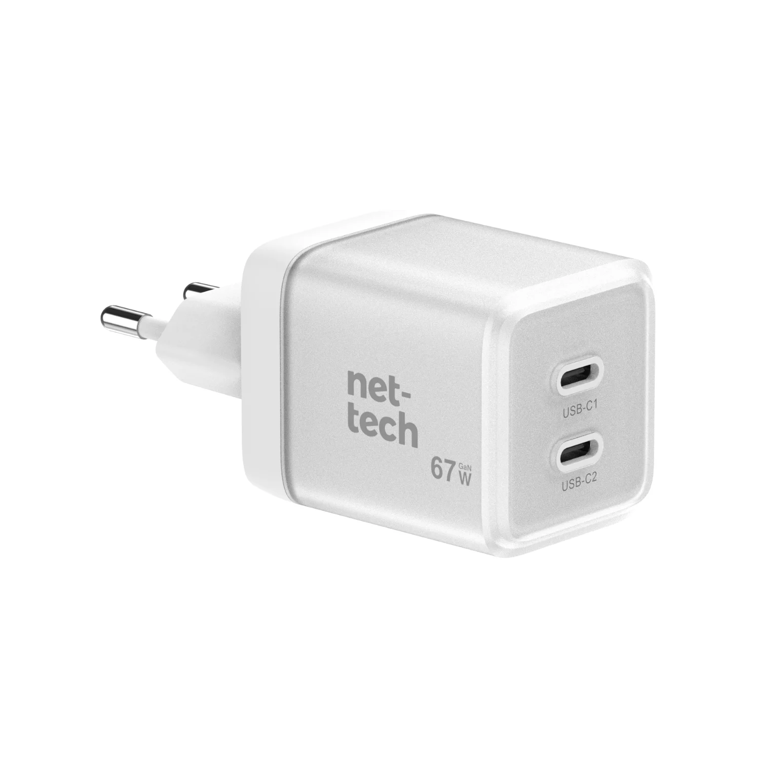 Nettech NT-HCH12 PD+QC GaNPrime 67W Şarj Aleti (Beyaz) NT-HCH1200001