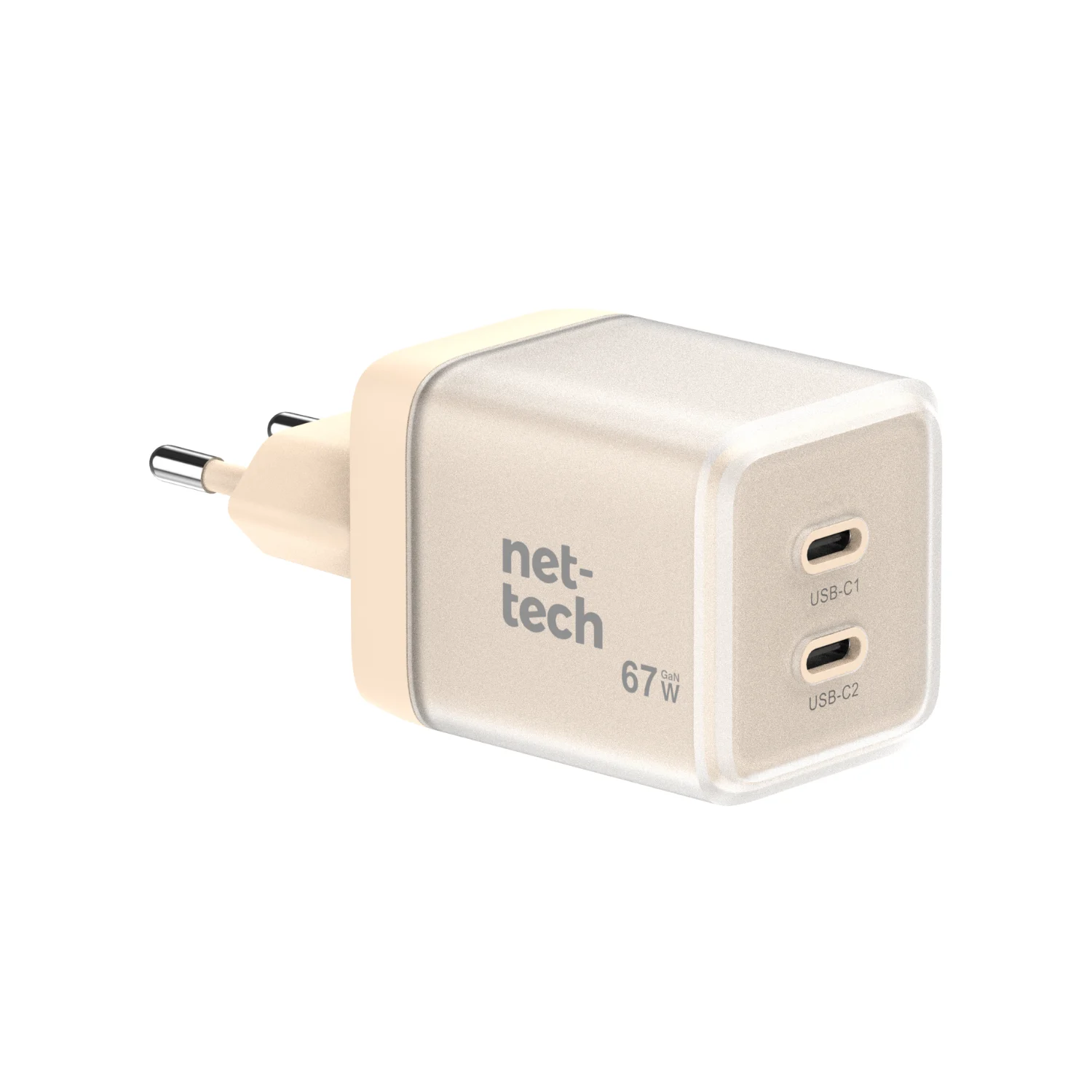 Nettech NT-HCH12 PD+QC GaNPrime 67W Şarj Aleti (Pembe) NT-HCH1200002