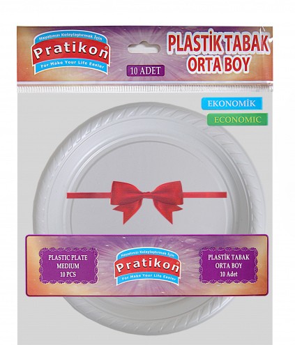 Pratikon Plastik Tabak 17 Cm Orta Boy 10' lu