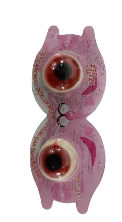 Funzi Çilekli Göz Şekilli Yumuşak Şeker 15 g