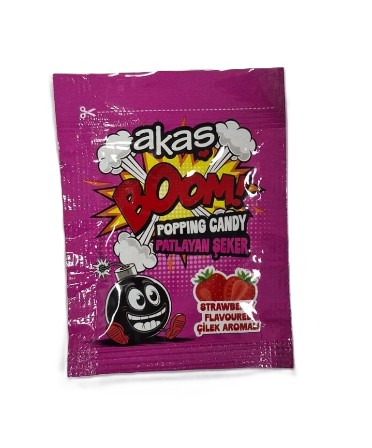 Akaş Boom Çilek Aromalı Patlayan Şeker 4 g