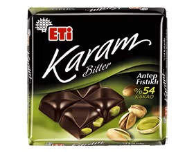 Eti Karam %54 Kakaolu Antep Fıstıklı Bitter Çikolata 60 g