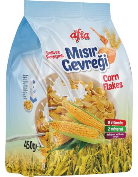 Afia Ballı Ve Ruşeymli Mısır Gevreği 450 g