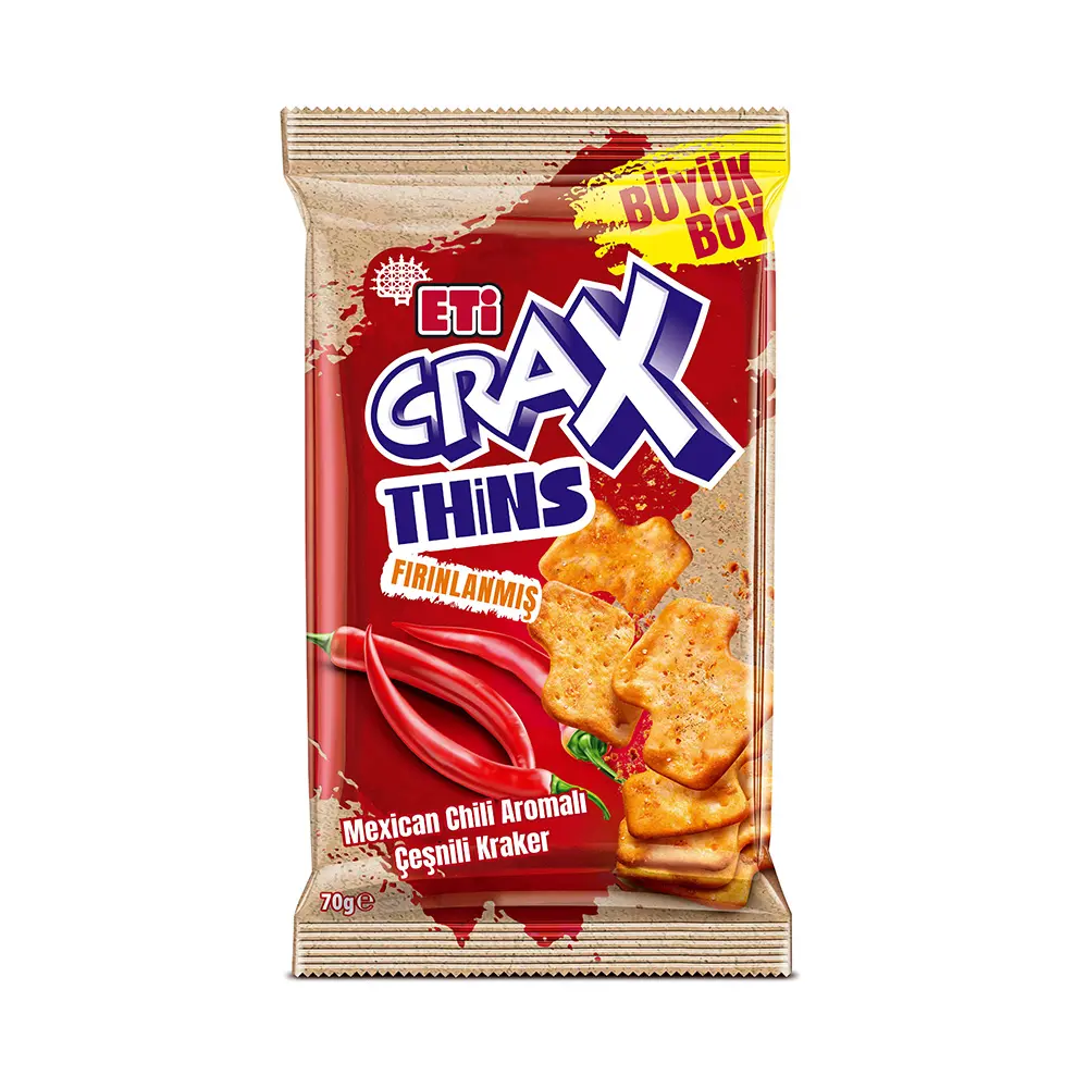 Eti Crax Thins Fırınlanmış Kraker Acılı 70 g