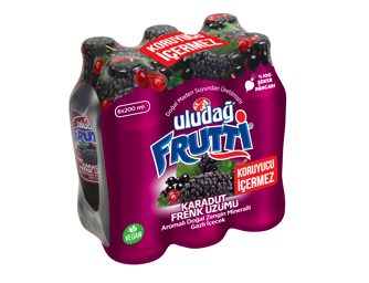Uludağ Frutti Karadut Frenk Üzümü Aromalı Maden Suyu 6X200 mL