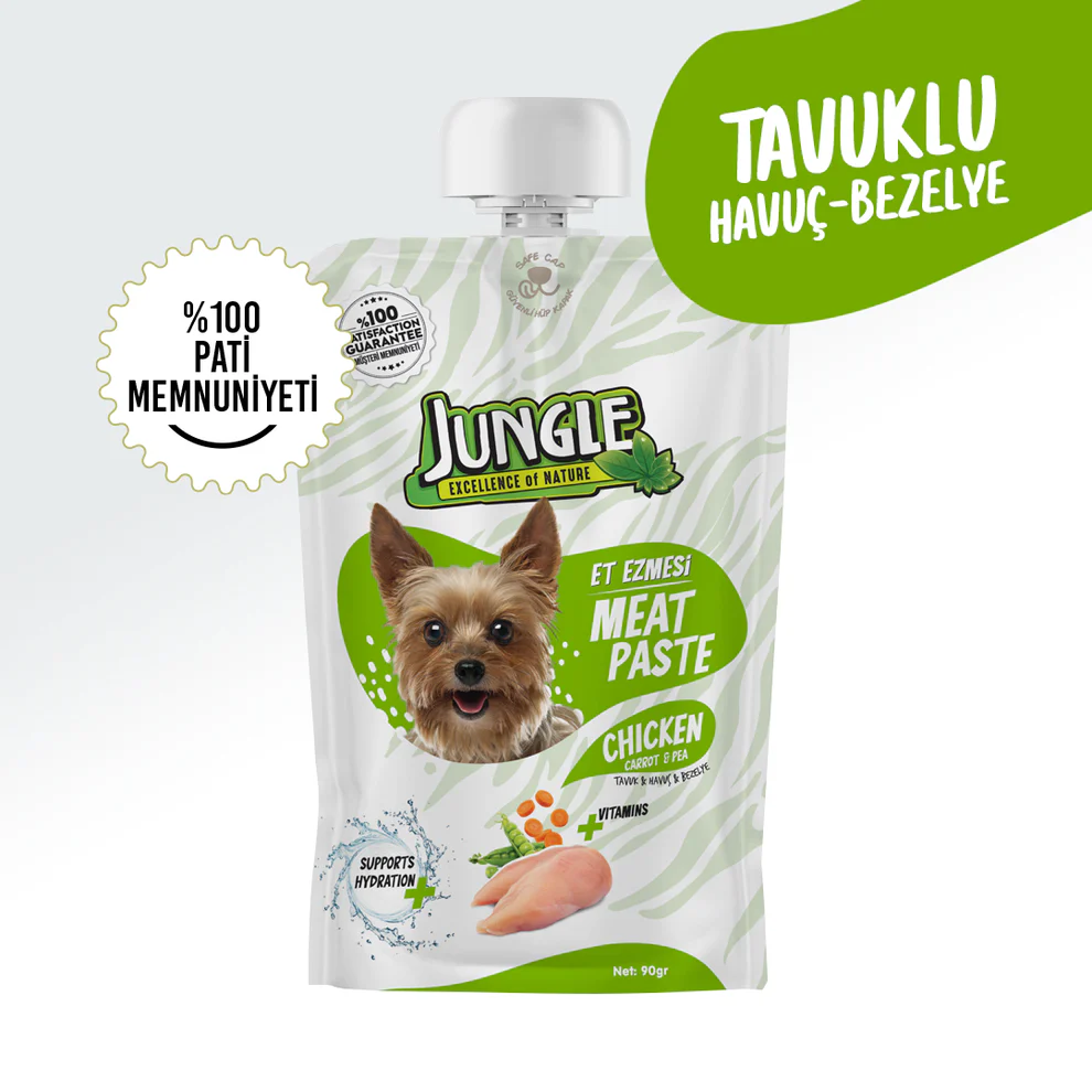 Jungle Köpek Maması Tavuklu Havuç Ve Bezelyeli Et Ezmesi 90 g