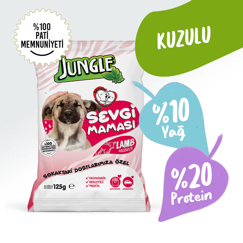 Jungle Sevgi Köpek Maması Kuzulu 125 g