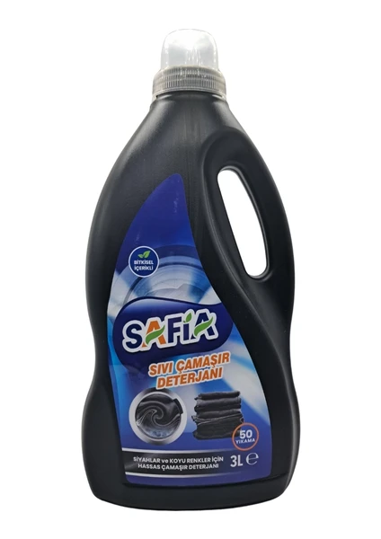 Safia Bitkisel Sıvı Çamaşır Makine Deterjanı Siyahlar ve Koyu Renkliller 3L