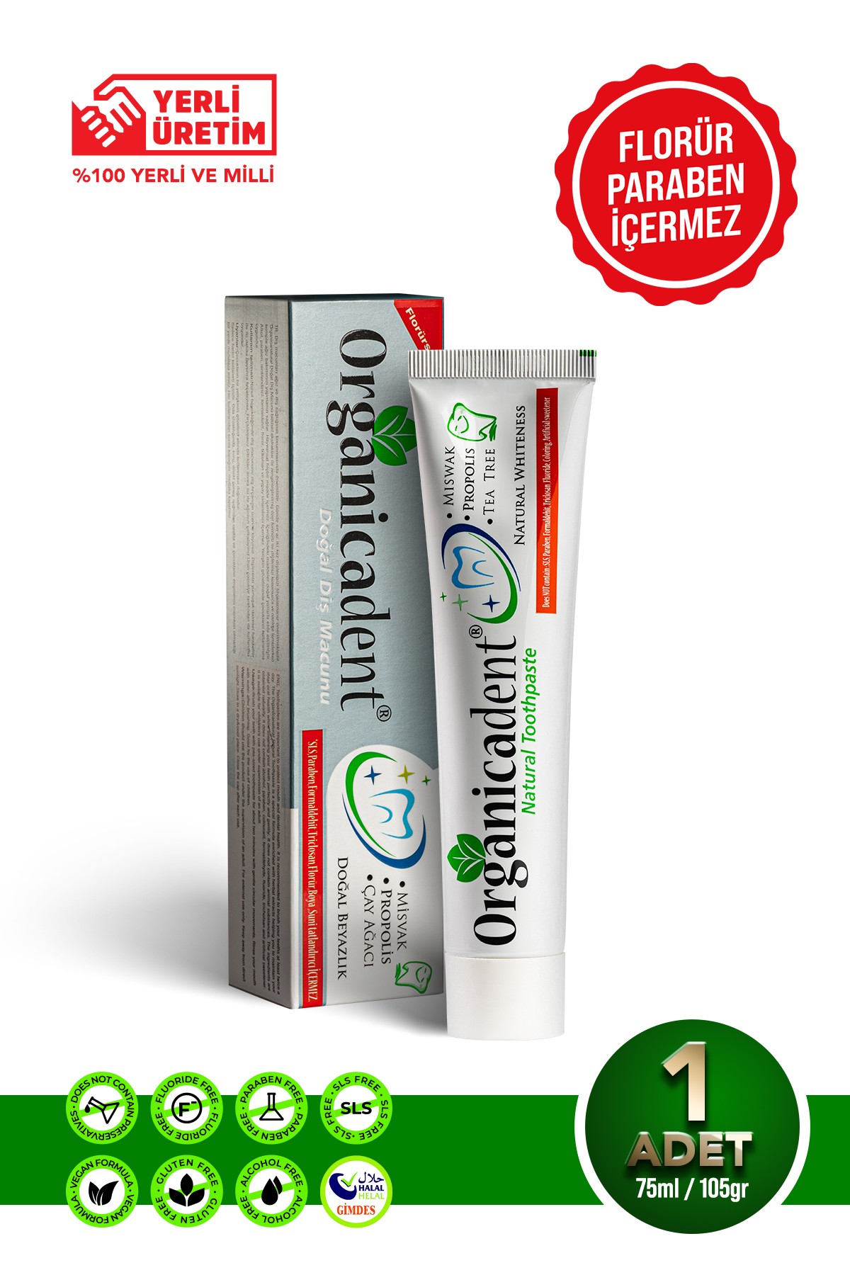 Organicadent Üçlü Koruma Doğal Diş Macunu 75 mL