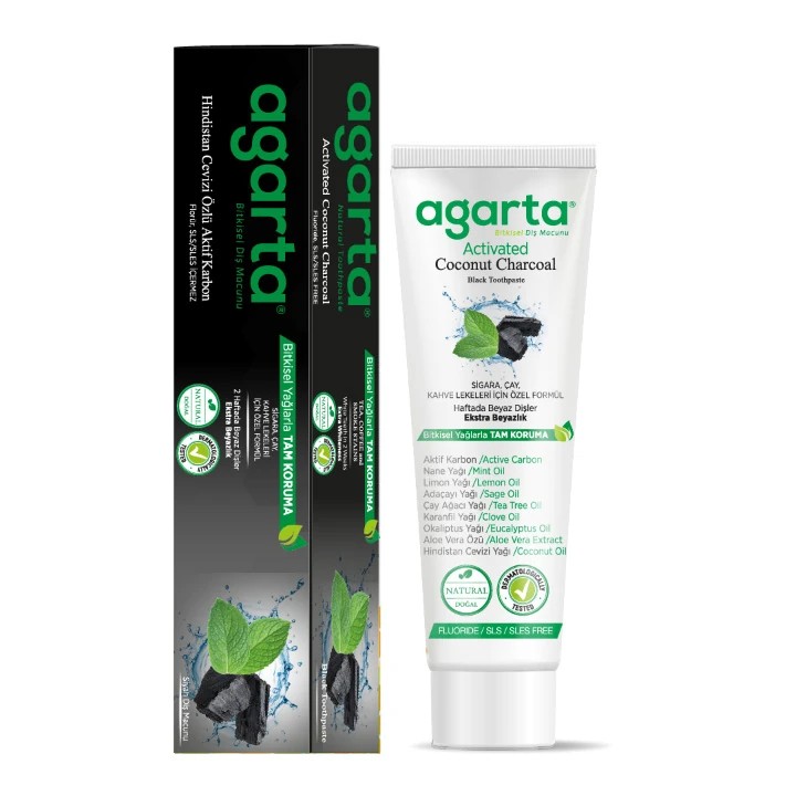 Agarta Doğal Hindistan Cevizi Özlü Aktif Karbon Diş Macunu 100 mL