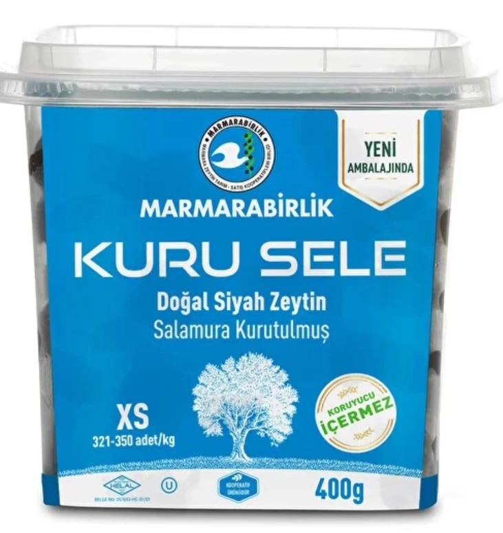Marmarabirlik Kuru Sele Siyah Zeytin (321-350) XS 400 g