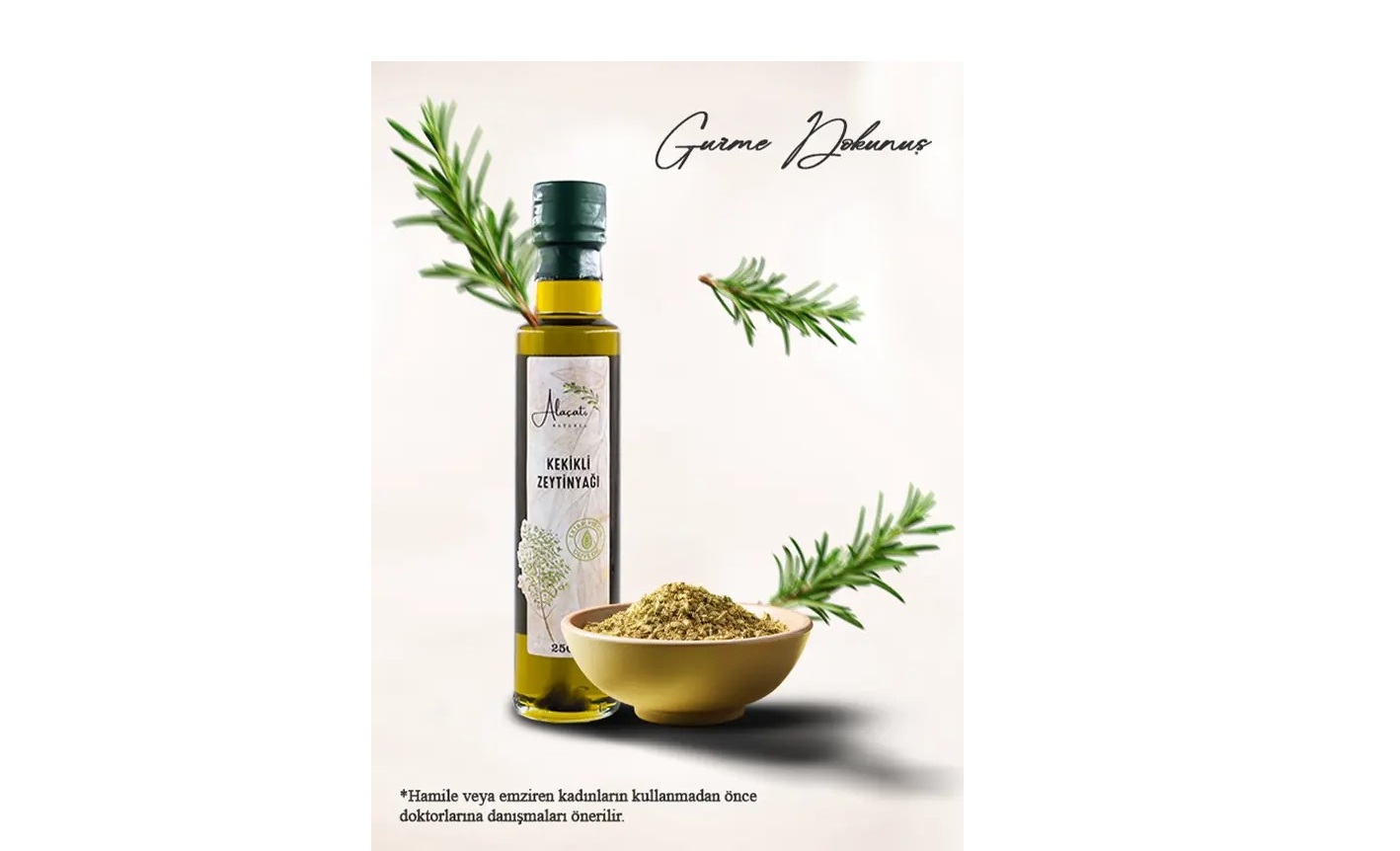 Alaçatı Naturel Kekikli Zeytinyağı 250 mL