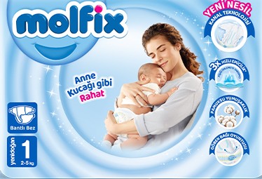 Molfix Bantlı Bebek Bezi Yenidoğan 1 Beden 2-5 kg 40' lı
